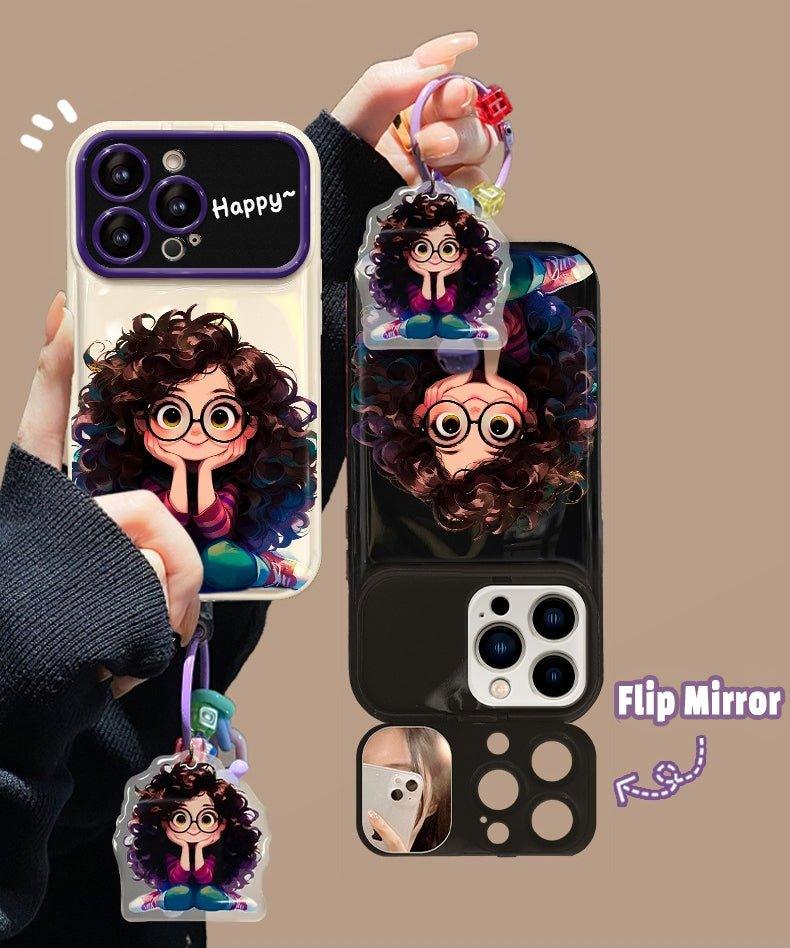 Cute Curly Hair Girl iPhone case - Dragon - mrj