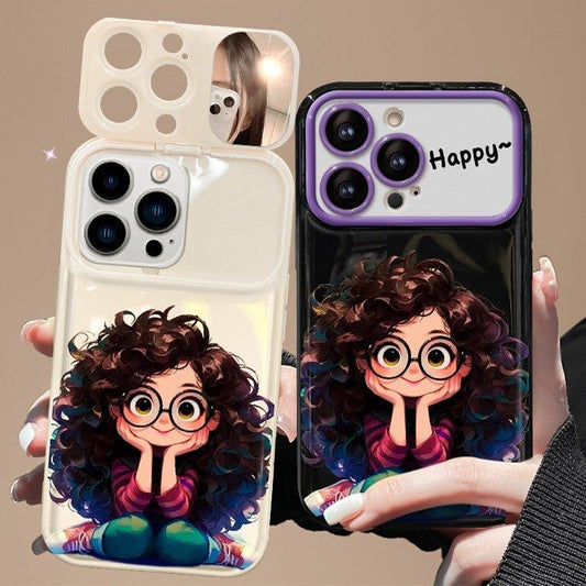 Cute Curly Hair Girl iPhone case - Dragon - mrj