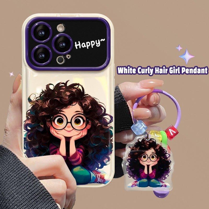 Cute Curly Hair Girl iPhone case - Dragon - mrj