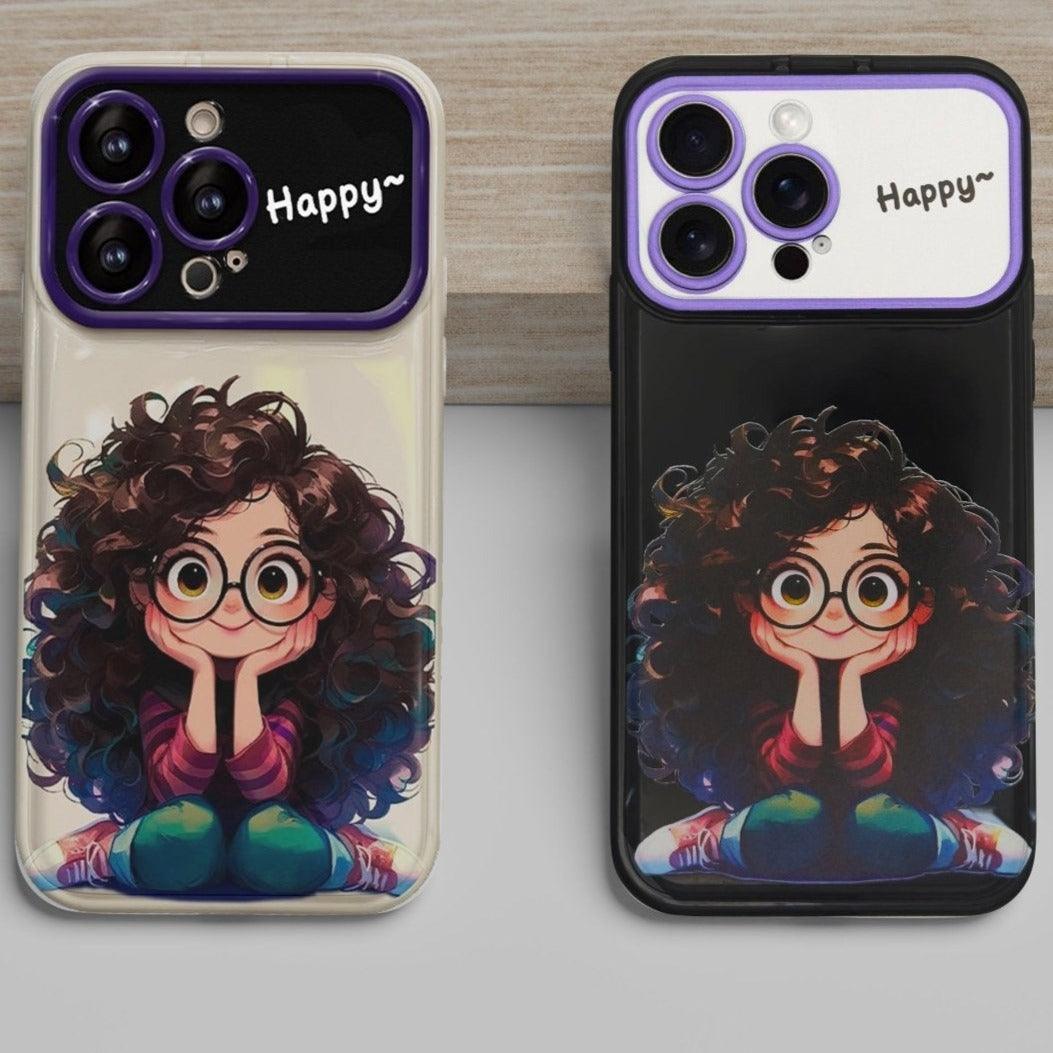 Cute Curly Hair Girl iPhone case - Dragon - mrj