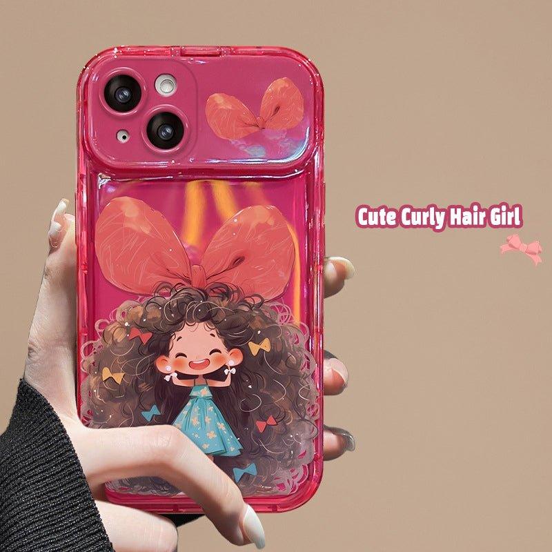 Cute Curly Hair Girl iPhone case - Dragon - mrj