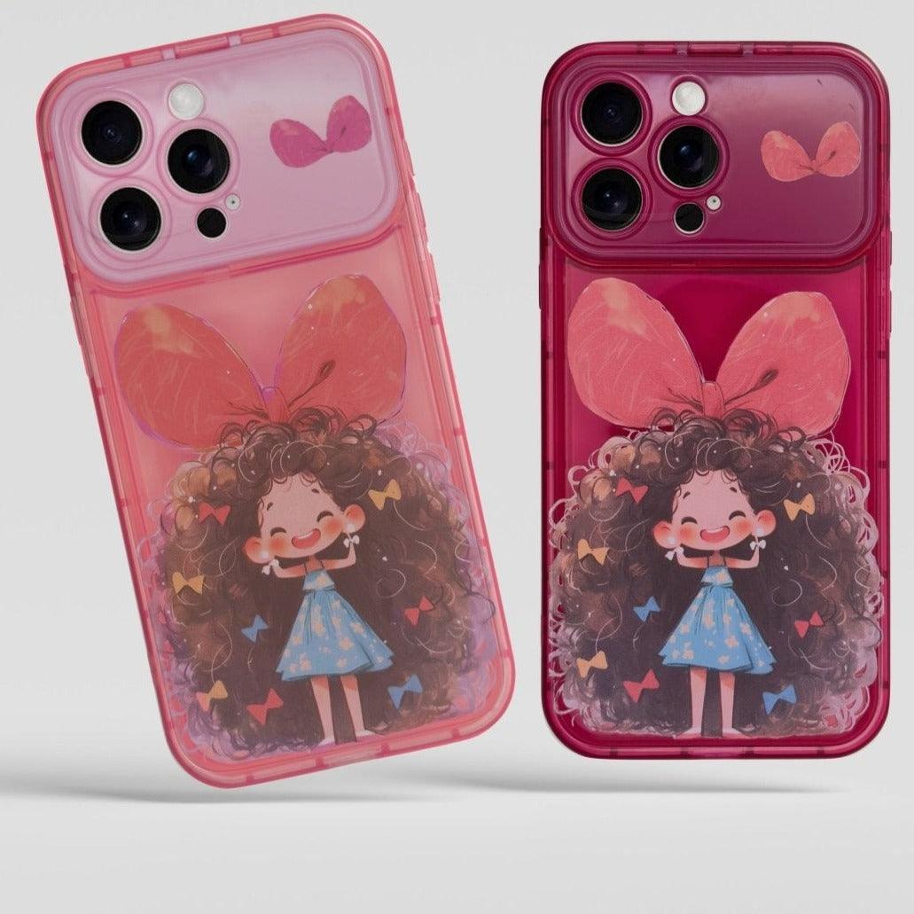 Cute Curly Hair Girl iPhone case - Dragon - mrj