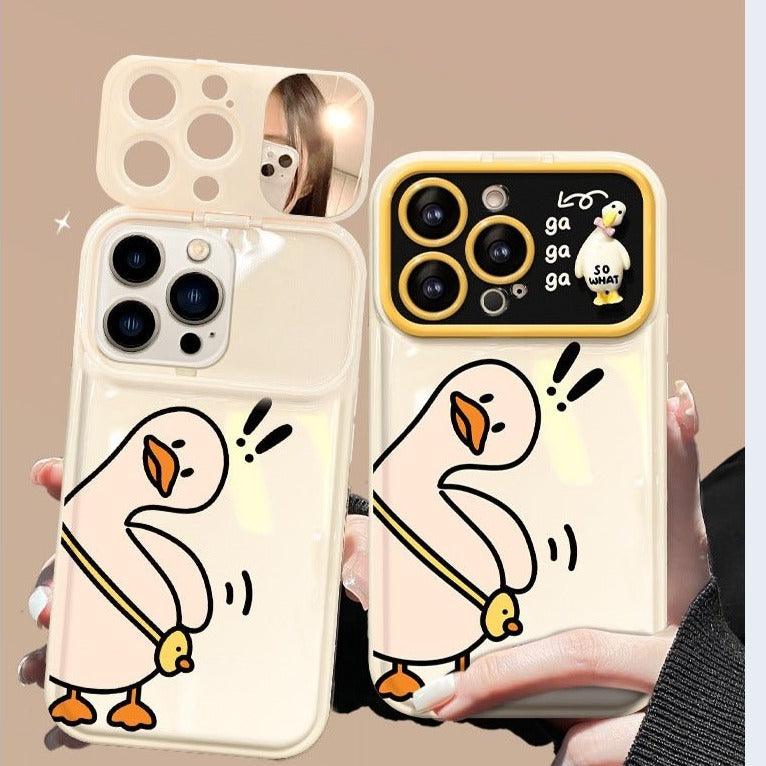 Duck Case With flip Mirror and Wrist bracelet - Dragon - mrj