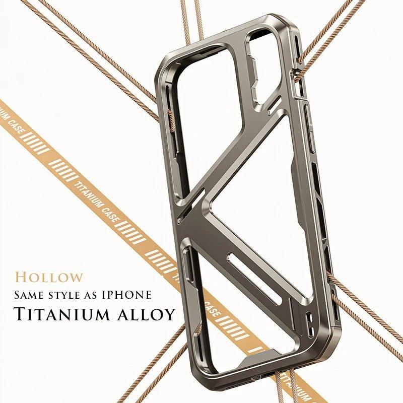 Titanium Alloy Mechanical Armor Hollow Phone Case For iPhone 15 Pro Max - Dragon - mrj