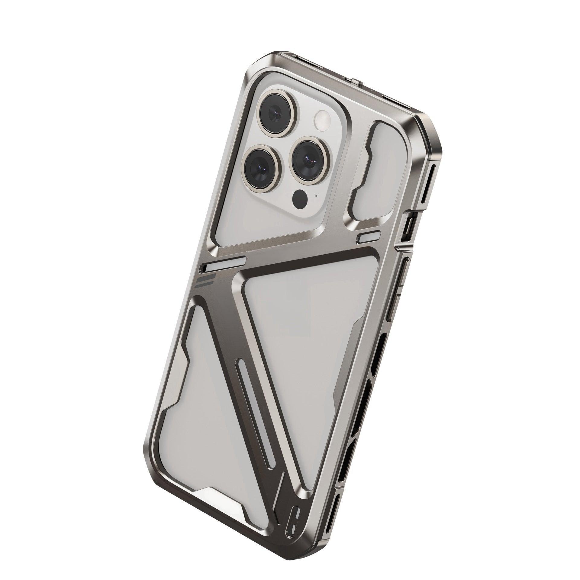 Titanium Alloy Mechanical Armor Hollow Phone Case For iPhone 15 Pro Max - Dragon - mrj