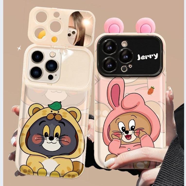 Tom And Jerry Case With flip Mirror and Wrist bracelet - Dragon - mrj